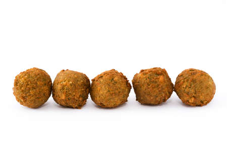 Vegetarian falafels isolated on white backgroundの写真素材