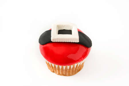 Christmas cupcake belt isolated on white backgroundの写真素材