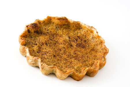 Homemade pumpkin pie isolated on white background