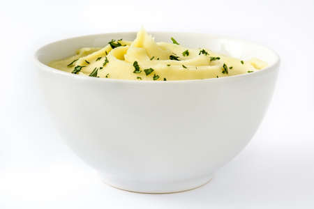 Mashed potato isolated on white backgroundの写真素材