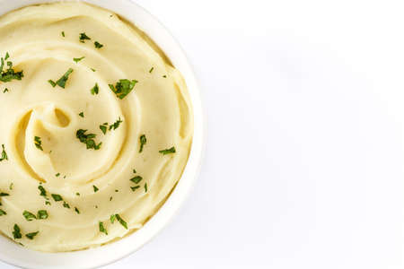 Mashed potato isolated on white backgroundの写真素材
