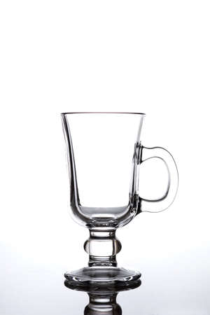 Empty glass on white backgroundの写真素材