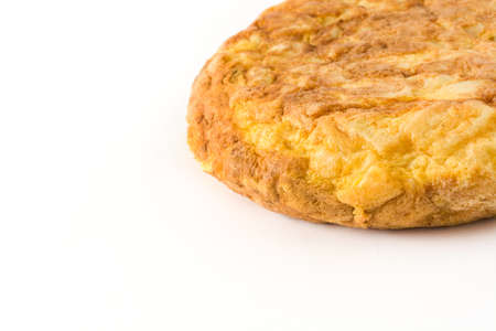 Traditional spanish omelette isolated on white background
