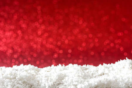 Snow and red glitter background