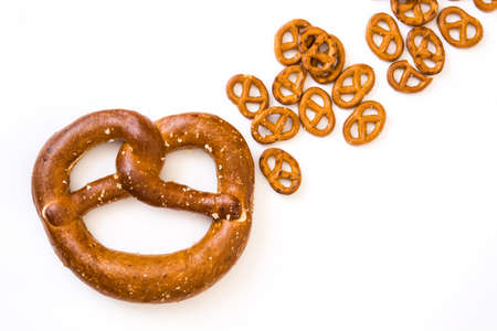 Pretzels isolated on white background.の写真素材