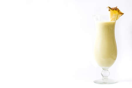 pina colada cocktail isolated on white background.Copyspaceの写真素材