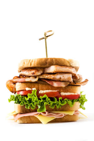 Club sandwich isolated on white background.の写真素材