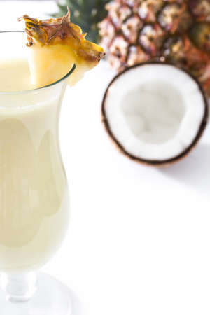 Pineapple cocktail isolated on white background