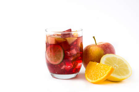 Sangria drink in glass isolated on white