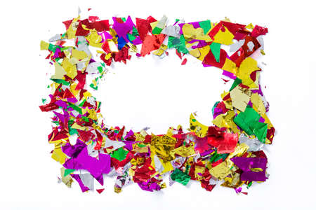 Colorful confetti party concept top view copyspaceの写真素材