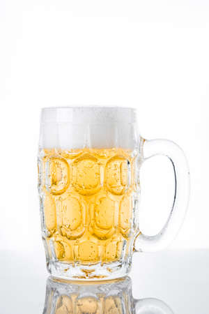 Beer glass jar on white backgroundの写真素材