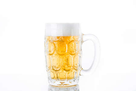Beer glass jar on white backgroundの写真素材