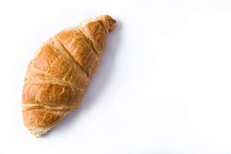 Croissant isolated on white background.Top view. Copyspaceの写真素材