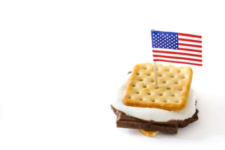 Homemade smores isolated on white background. Copyspaceの写真素材