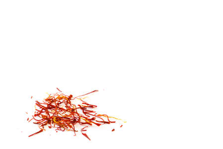 Saffron spice isolated on white background. Copyspaceの写真素材