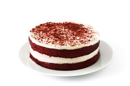 Red Velvet cake isolated on white background