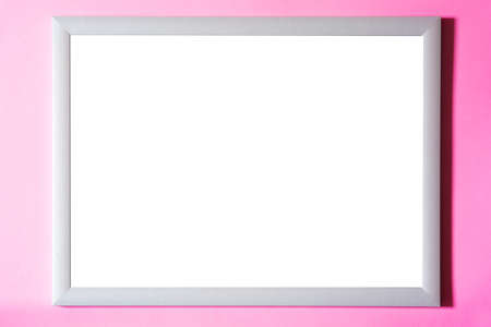 Frame mockup on pink background. Copyspace