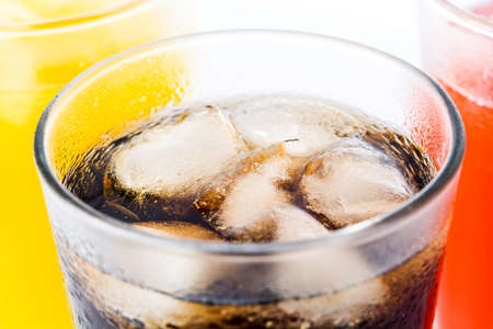 Soft drinks for summer isolated on white background. Close up