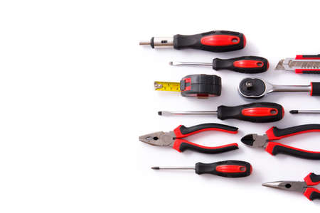 Building tools repair set isolated on white background