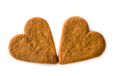 Heart shaped cookie isolated on white background. Valentine's Day and Mother's Day concept.の写真素材