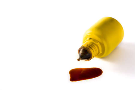 Medical iodine in a bottle isolated on white background Copy spaceの写真素材