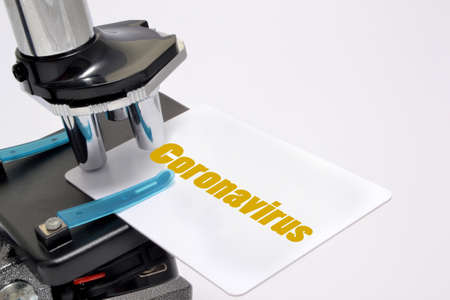 Analyzing coronavirus concept isolated on white background