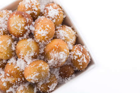 Carnival fritters or wind fritters for holy week isolated on white backgroundの写真素材