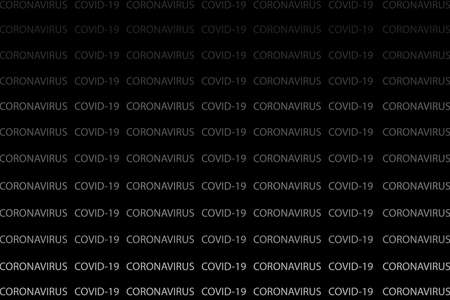Coronavirus and COVID-19 words on black background