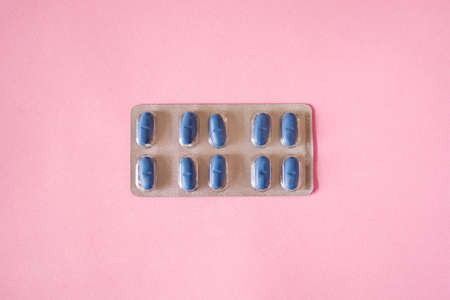 Blue medical pills