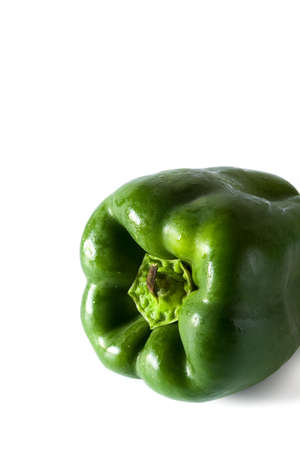 Fresh green pepper isolated on white backgroundの写真素材
