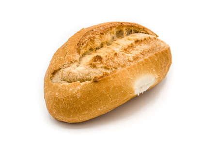 Baked small bread isolated on white background