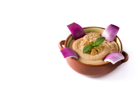 Gofio escaldado isolated on white background. Canarian food.