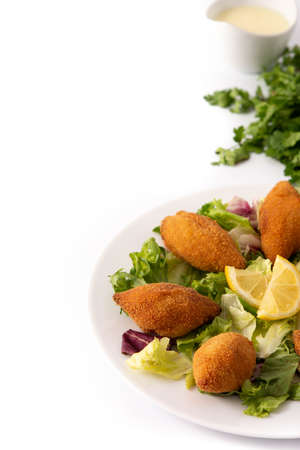 Traditional lebanese kibbeh isolated on white background