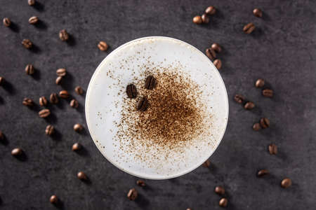 Martini espresso cocktail on black background