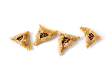 Traditional middle eastern fatayer isolated on white backgroundの写真素材