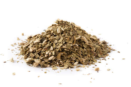 Yerba mate tea isolated on white background. Traditional Argentinian beverage