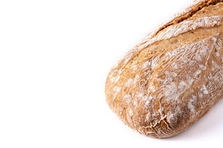 Fresh baked bread isolated on white background