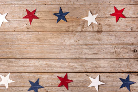 United States stars on wooden backgroundの写真素材