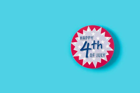 Happy 4th July ornament on blue background