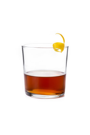 New Orleans sazerac cocktail isolated on white backgroundの写真素材