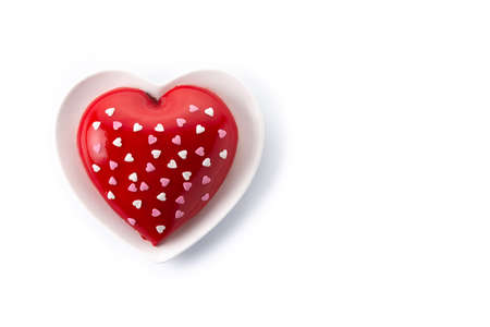 Heart shaped cake for Valentine's Day or mother's day isolated on white background