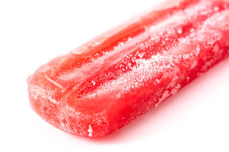Strawberry ice lolly isolated on white background