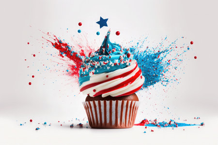 Independence Day cupcake for 4th July celebrationの写真素材