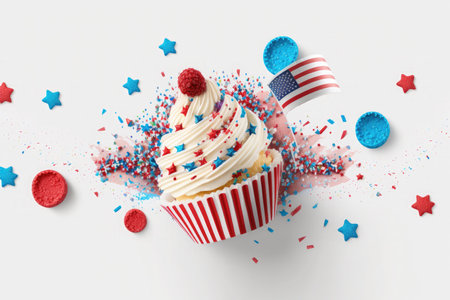 Independence Day cupcake for 4th July celebrationの写真素材