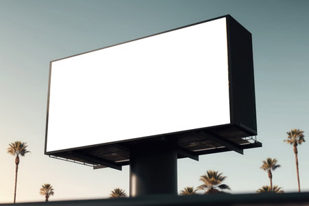 Billboard mockup outdoors, Outdoor advertising poster on the street for advertisement street city. With clipping path on screen.の素材