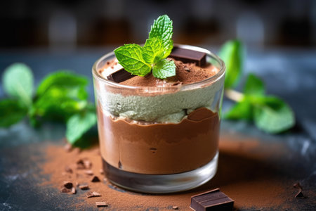 Chocolate mousse whipped with mintの素材