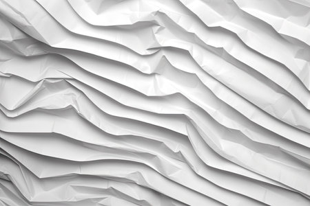 crumpled white paper textured backgroundの素材