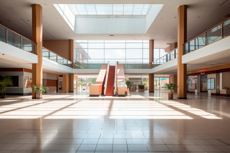 Empty interior of a luxurious shopping centerの素材