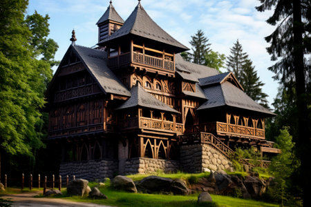 old wooden european castleの素材