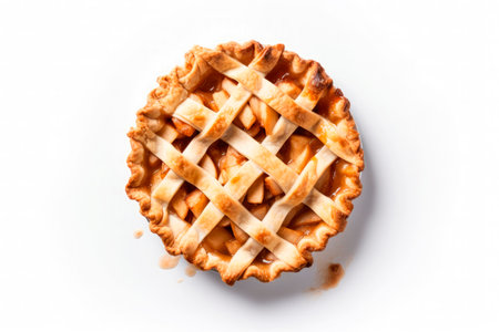 Traditional apple pie isolated on white background. Typical thanksgiving dessertの素材